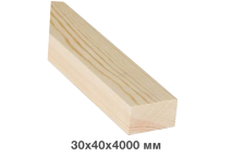 Купить брус деревянный 30*40 мм на 4000 миллиметров в Харькове